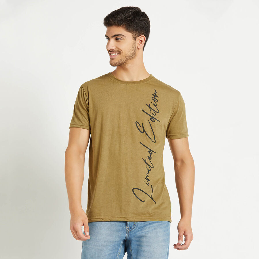 Round Neck T-Shirt, Olive, large image number null