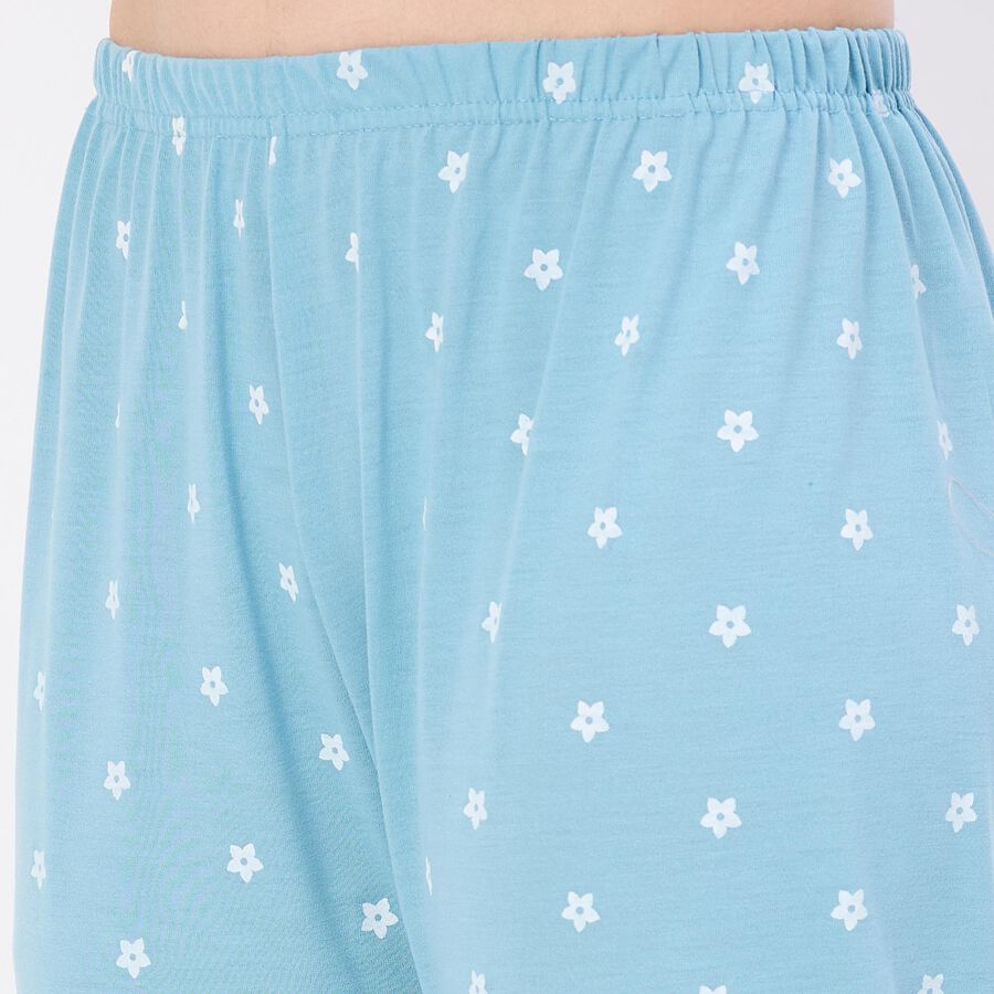 Women's Muted Charcoal Gray Relaxed Fit Pyjama, Aqua, large