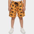 Boys' Orange Regular Fit Printed Bermuda Shorts, नारंगी, small