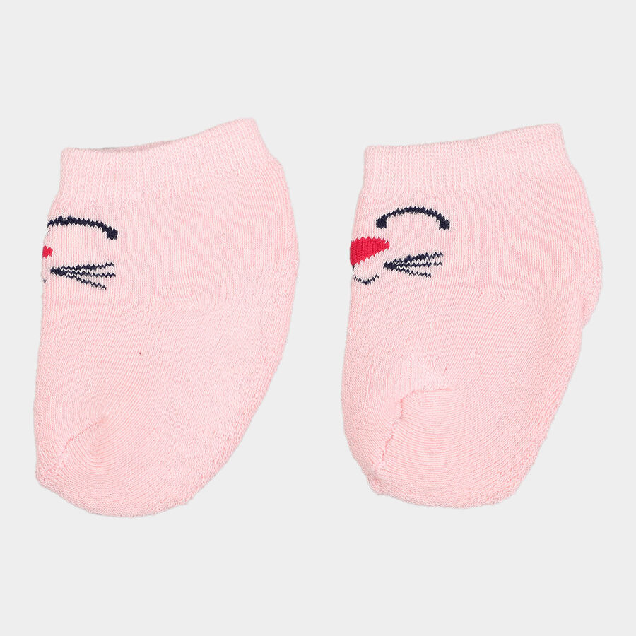 Infants Cotton Stripes Socks, Pink, large image number null