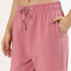 Women's Dusty Rose Cargo Fit Elasticated Track Pants, Pink, small image number null