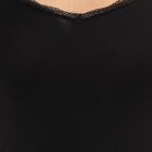 Women's Black Cotton V-Neck Casual Slip, काला, small image number null
