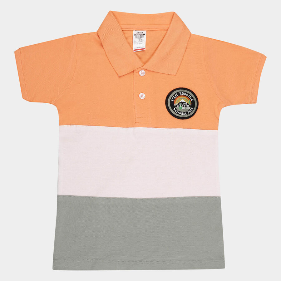 Boys Cotton T-Shirt, Peach, large image number null
