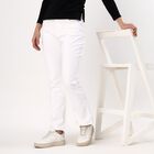 Women's Bright White Bootcut High-Rise Jeans, सफ़ेद, small image number null