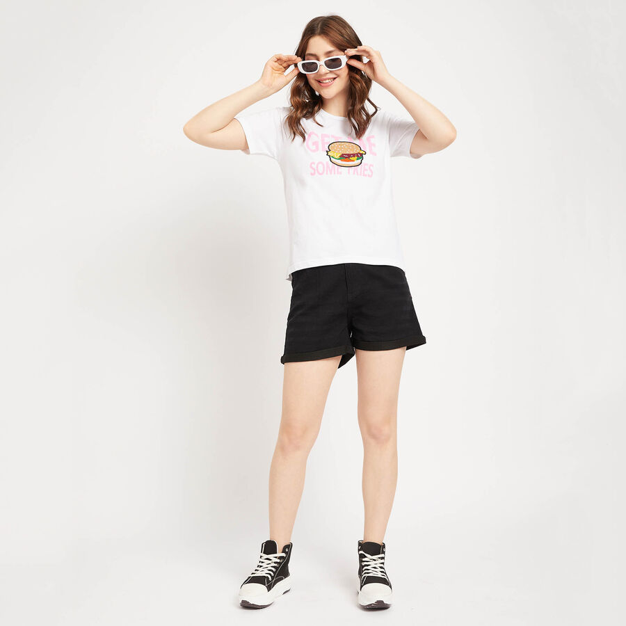 Solid Shorts, काला, large image number null