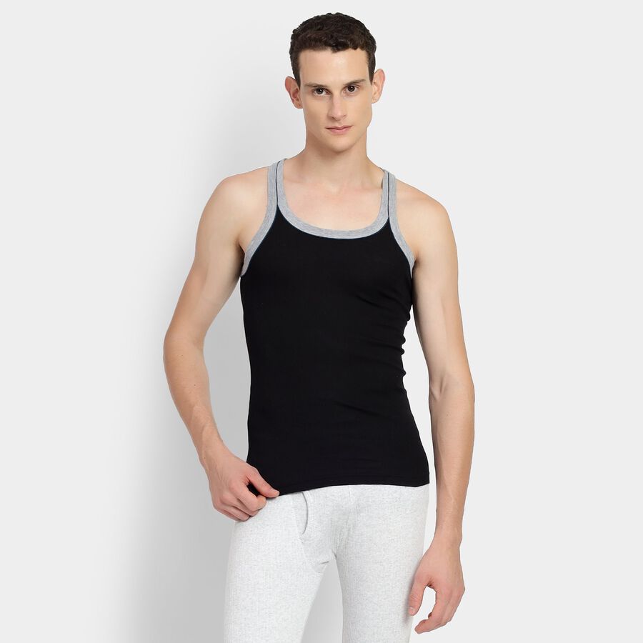 Men's 100% Cotton Gym T-Shirt, Black, large image number null