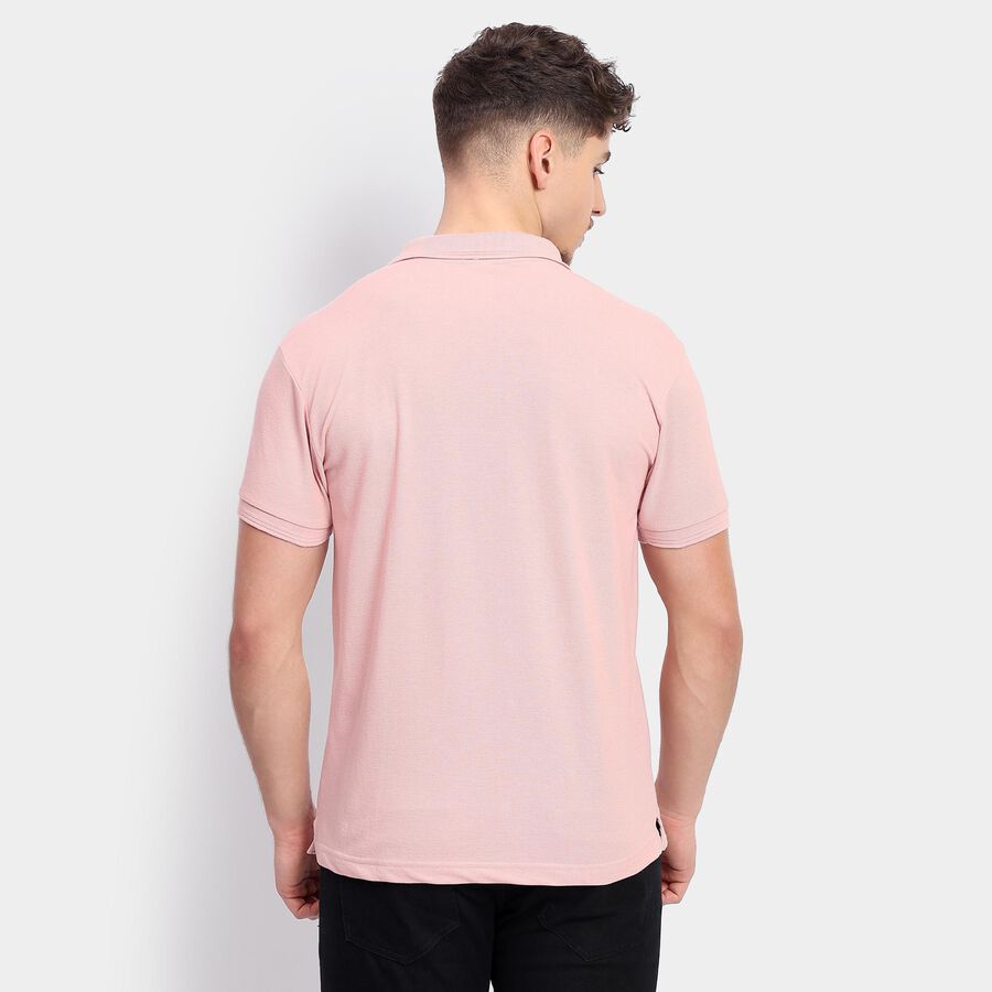 Men's Collared Half Sleeves T-Shirt , हल्का गुलाबी, large image number null
