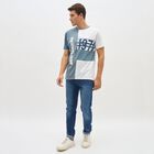 Men's Light Blue Henley Neck Printed T-Shirt, Light Blue, small image number null