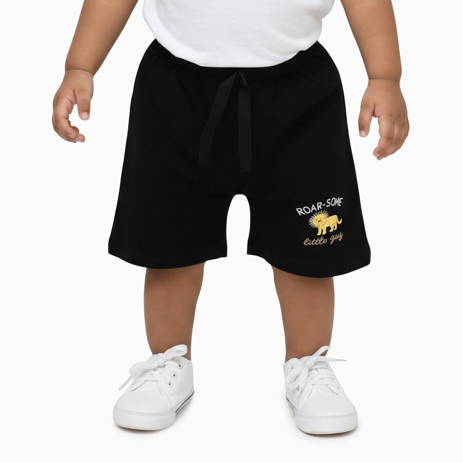 Infants' Half Pant, काला, large image number null