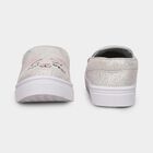 Girls Bright Silver Slip-On Casual Shoes, Grey, small image number null