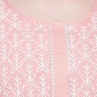 Embroidered 3/4th Sleeve Kurta, हल्का गुलाबी, small image number null