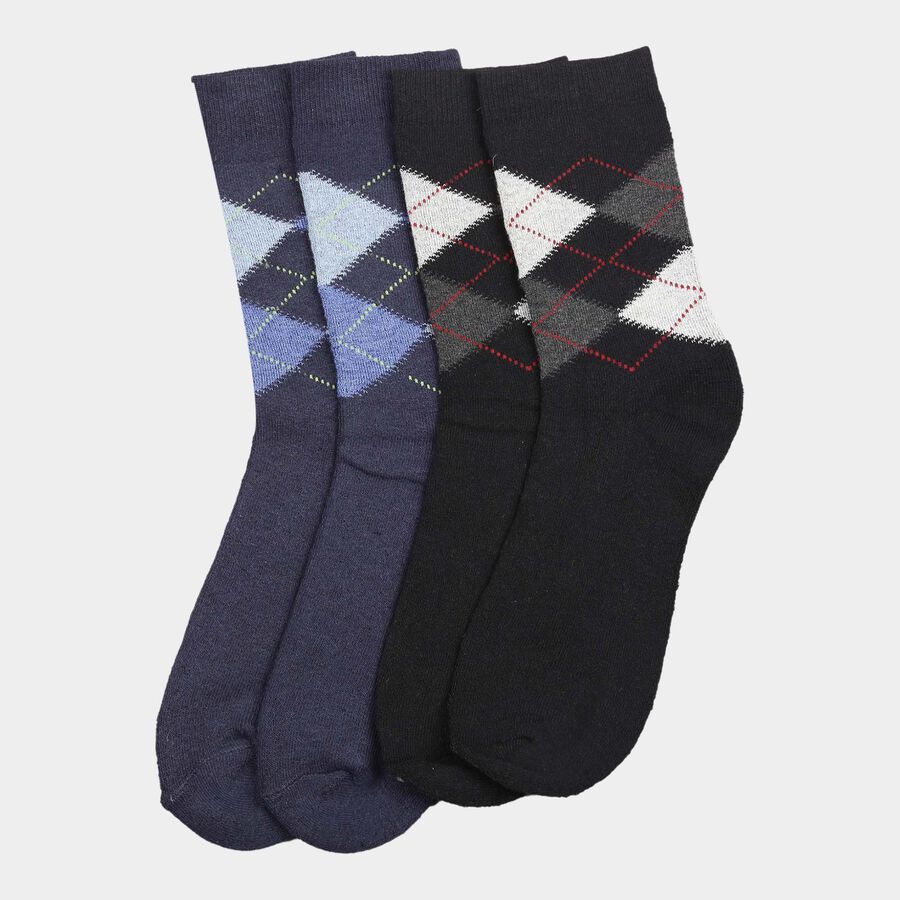 Full Length Casual Socks, Black, large image number null