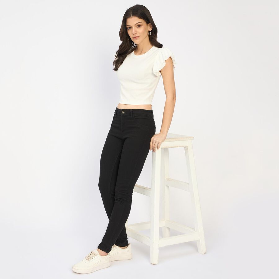 Ladies'  Crop  Top, White, large image number null