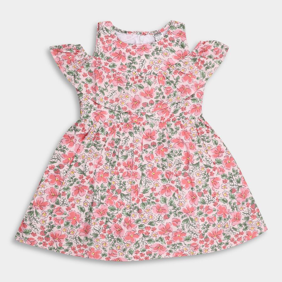 Girl's Cotton Frock, Light Pink, large image number null