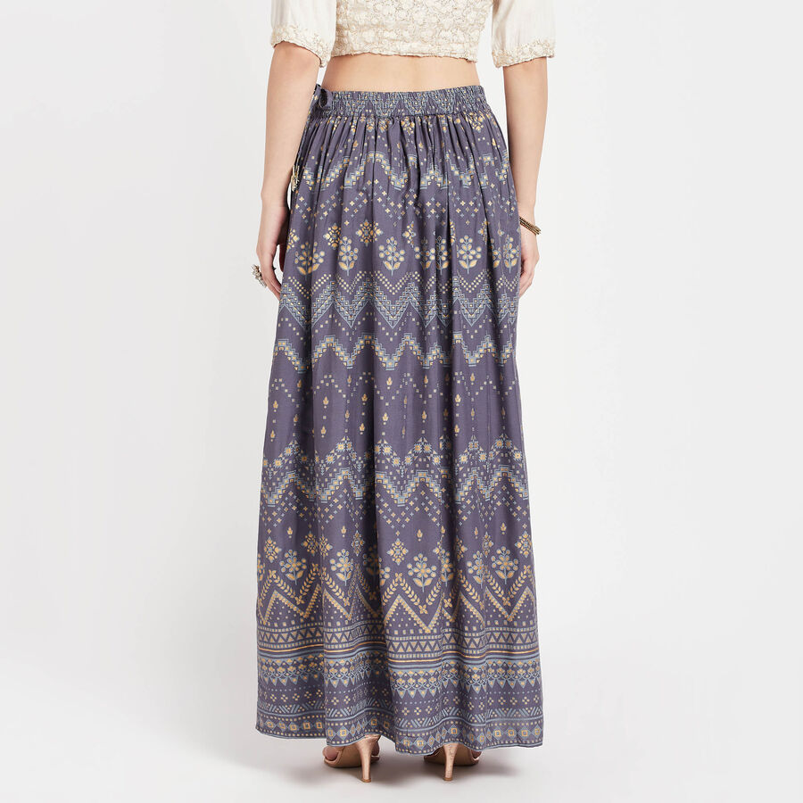 A Line Lehenga Skirt, Dark Grey, large image number null
