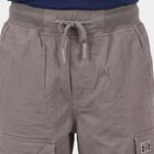Boys Grey Regular Fit Cargo Trousers, हल्का ग्रे, small