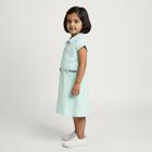 Girls' Mint Green Collared A-Line Frock, Light Green, small image number null