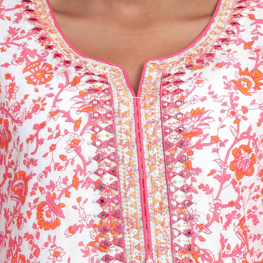 Embroidered Kurta, Off White, large image number null