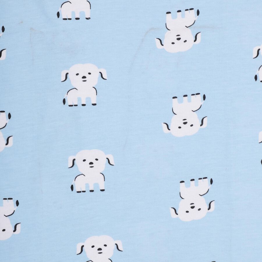 Girls' 100% Cotton Frock, Light Blue, large