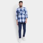 Men's 100% Cotton Casual Shirt , Dark Blue, small image number null