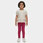 Girls' White Round Neck Romantic T-Shirt, सफ़ेद, small