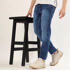 Men's Stonewashed Blue Skinny Fit Jeans, Mid Blue, small