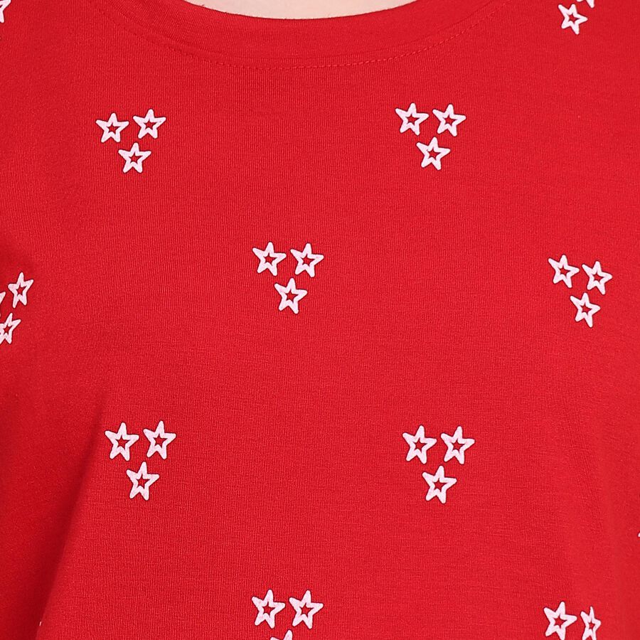 Ladies' Round Neck T-Shirt, लाल, large image number null