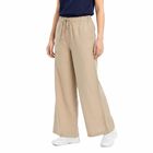 Women Beige Wide Leg Drawstring Waist Track Pants, गहरा पीला, small