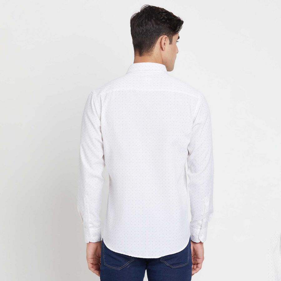 Printed Slim Fit Casual Shirt, White, large image number null