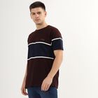 Men's Round Neck Half Sleeves T-Shirt, Wine, small image number null