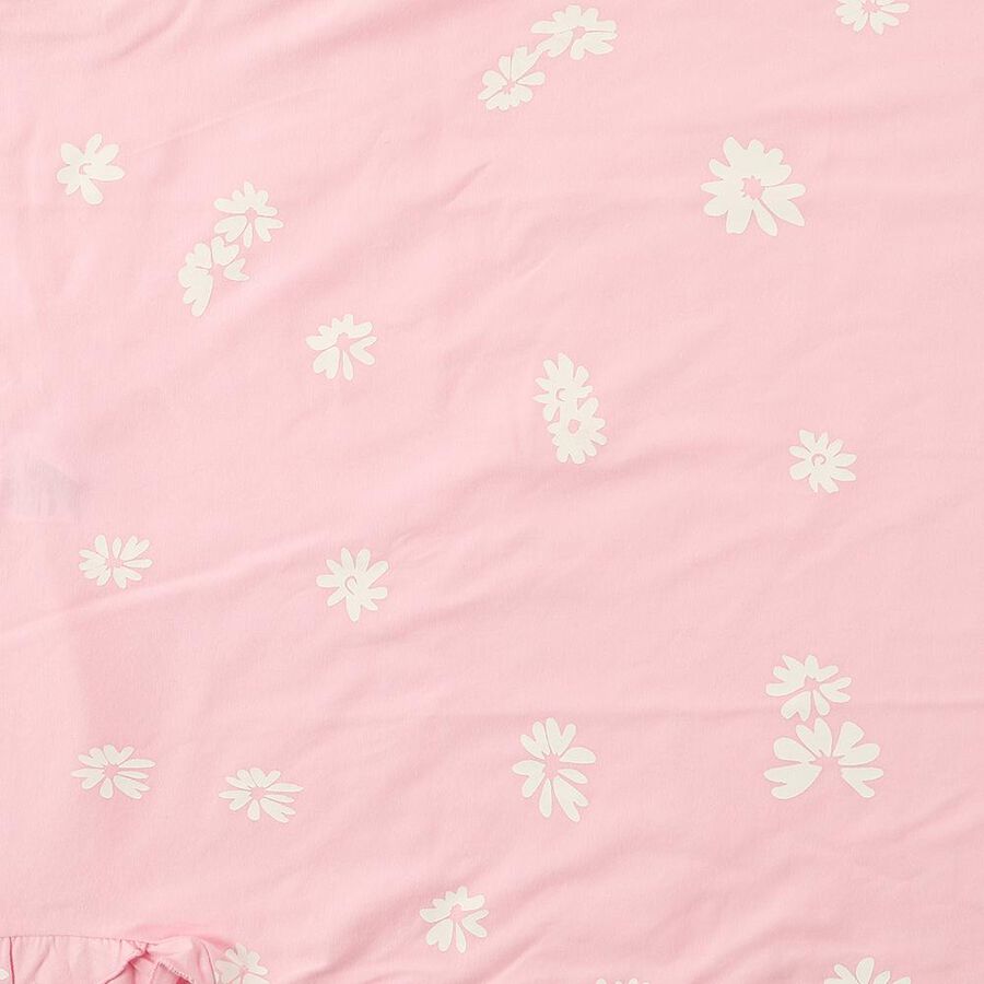 Girls Light Pink Cotton Round Neck Casual T-Shirt, हल्का गुलाबी, large