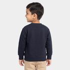 Boys' Navy Blue Crew Neck Graphic Print Sweatshirt, Navy Blue, small