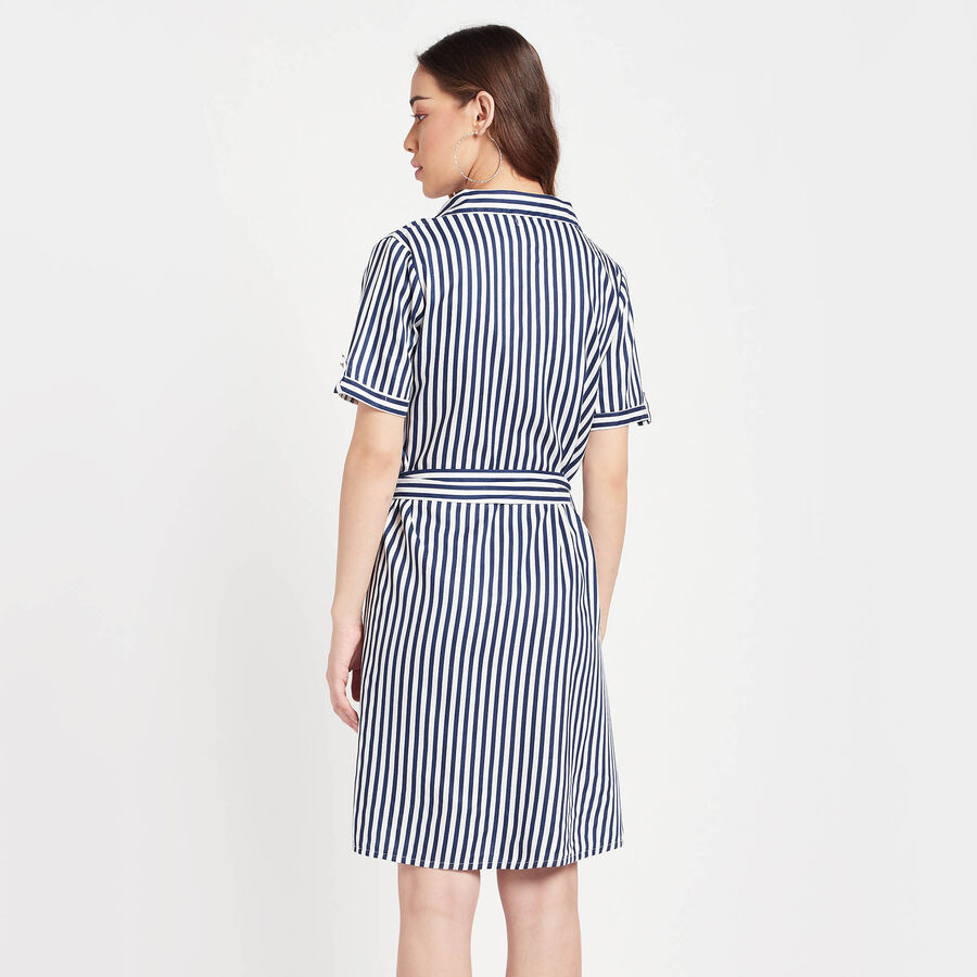 Stripes Dress, Navy Blue, large image number null