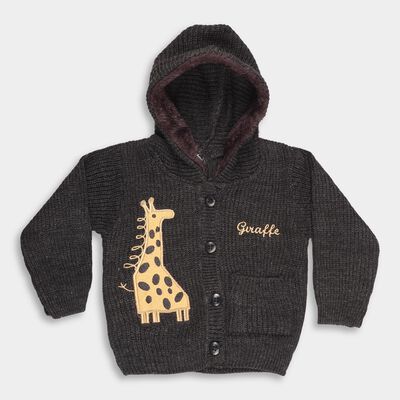 Infants Charcoal Hooded Casual Pullover