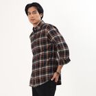 Men's Dark Plaid Cotton Full Sleeve Button-Down Shirt, गहरा हरा, small image number null