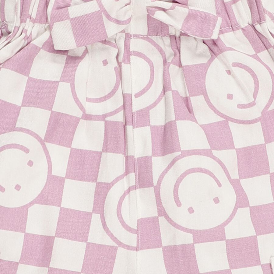 Infants' Lilac and White Elastic Waist Checkered Trousers, लाइलेक, large image number null