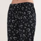 Women's Black Regular Fit Solid Pyjama, काला, small