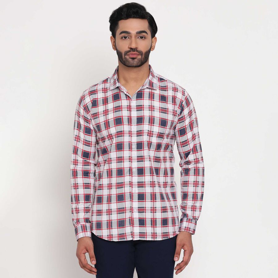 Checks Casual Shirt, Navy Blue, large image number null
