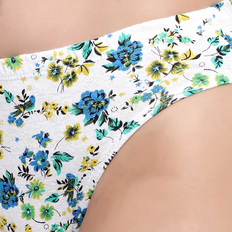 Cotton Printed Panty, White, large image number null