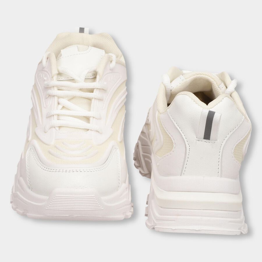 Ladies' Lace-Up Shoes, Beige, large image number null