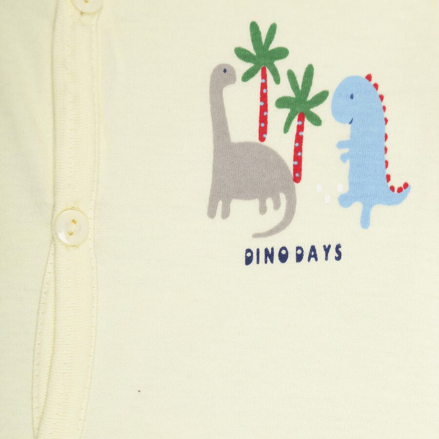 Infants Front Open T-Shirt, Yellow, large image number null