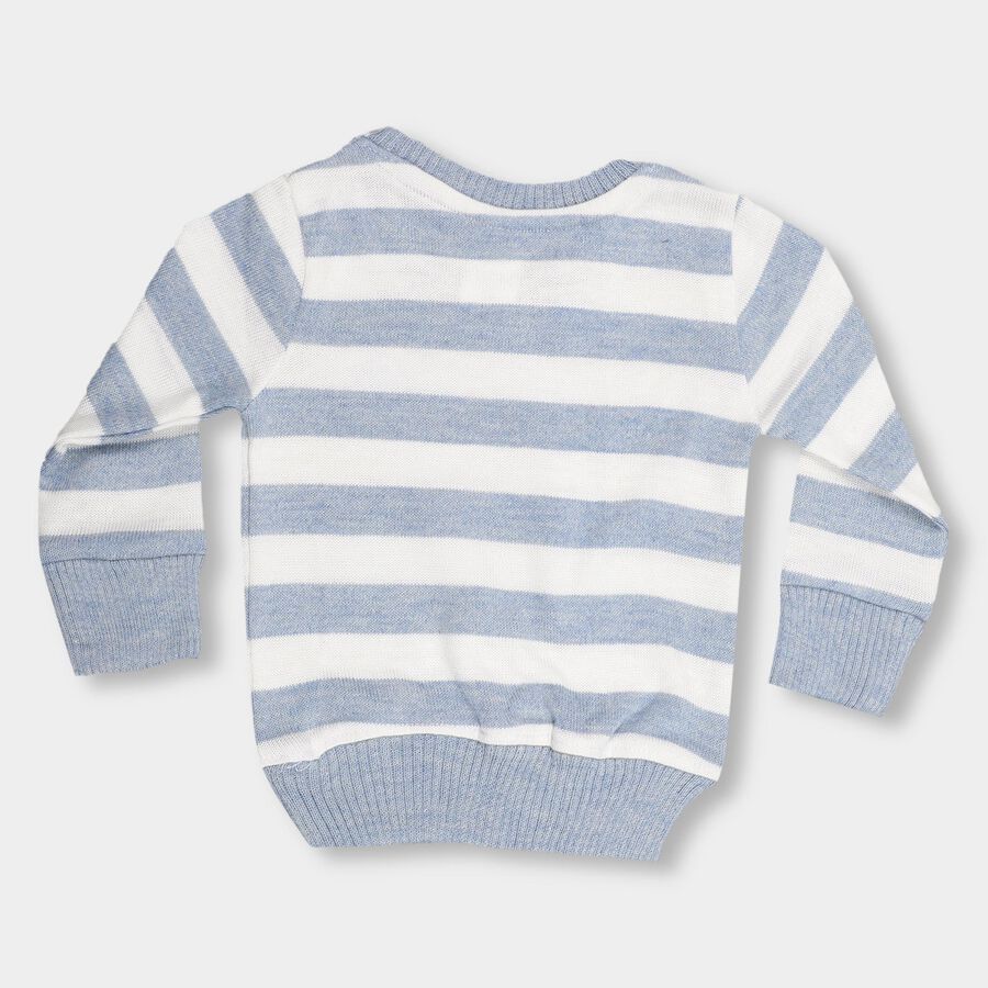 Infants Light Powder Blue Crew Neck Casual Pullover, Light Blue, large image number null
