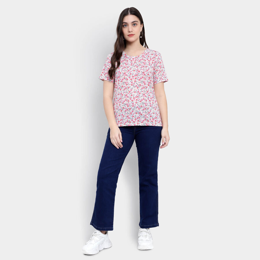 Round Neck T-Shirt, White, large image number null