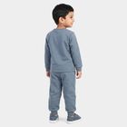 Boys Blue Crew Neck Graphic Print Baba Suit, Mid Blue, small