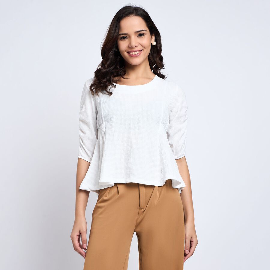 Ladies'  Crop  Top, सफ़ेद, large image number null