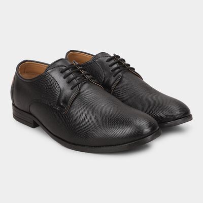 Men's Jet Black Lace-Up Formal Shoes