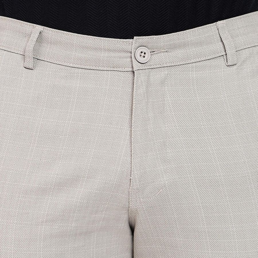Men's Slim Fit Casual Trousers, Light Grey, large image number null