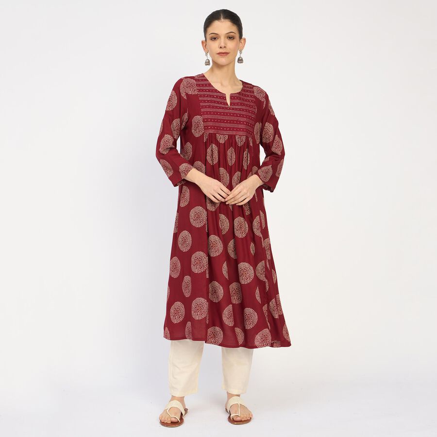 Ladies' Kurta, Maroon, large image number null