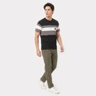 Men's Black Round Neck Regular T-Shirt, Black, small