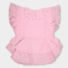 Girls' Pink Round Neck Romantic Embellished T-Shirt, Pink, small image number null